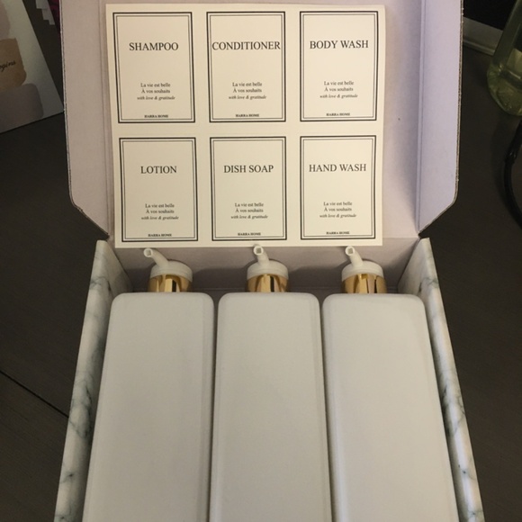 HARRA HOME Modern Gold Design Shower Dispenser Sets, 27 oz Refillable Bottles Wi - Picture 8 of 8